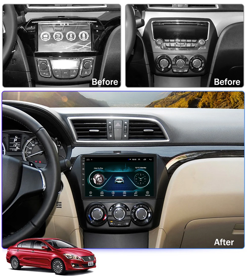 Автомагнитола для Suzuki Alivio Ciaz 2014-2019 9 дюймов 2 Din Android 4G Carplay навигация GPS