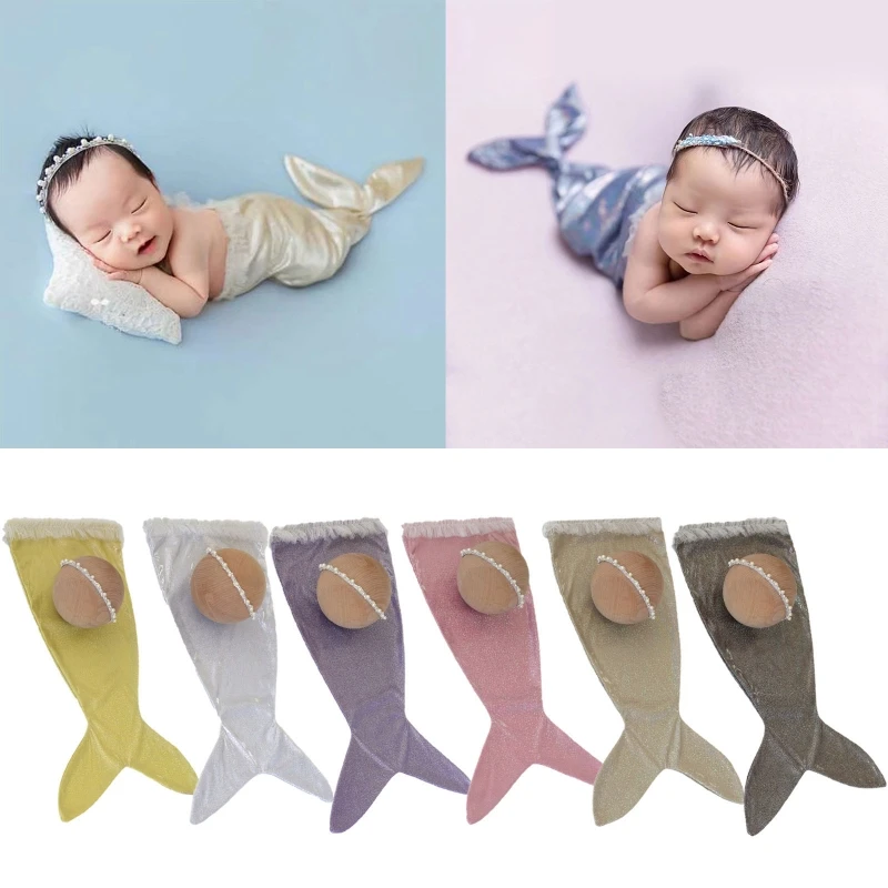 

Baby Photography Costume Set Newborn Photo Props with Beads Headbands A2UB