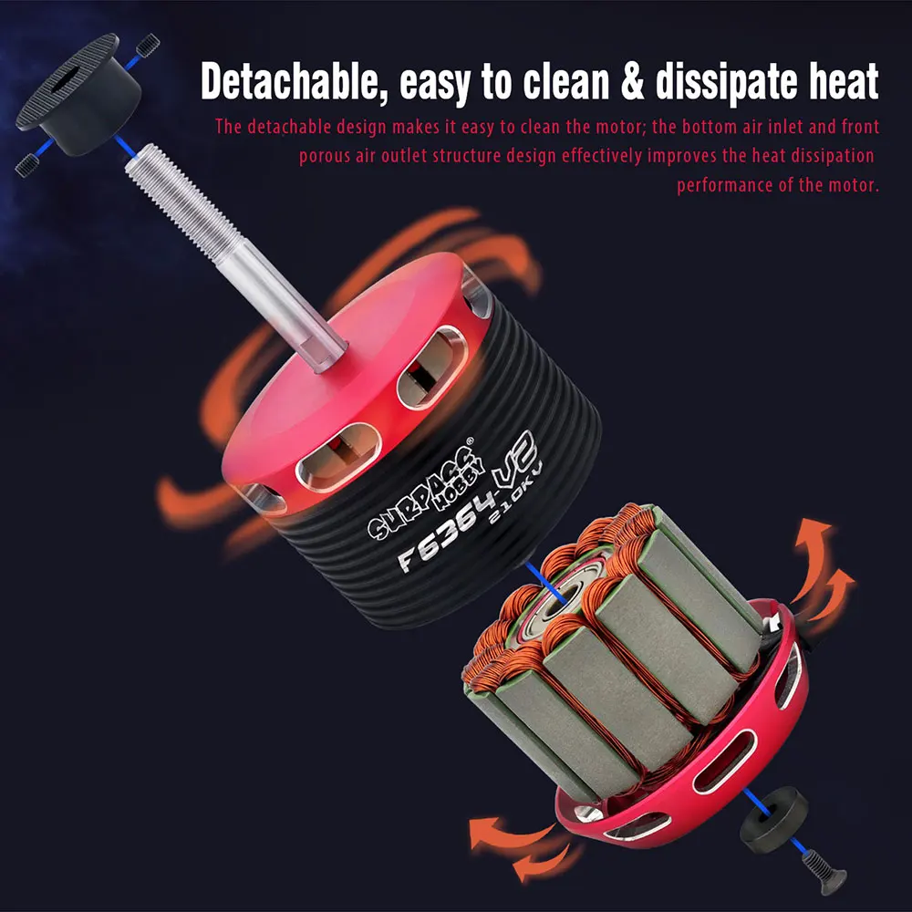 Surpass Hobby F-6364 6364 210 кВ бесщеточный двигатель вертикальный хвостовой упорный БПЛА