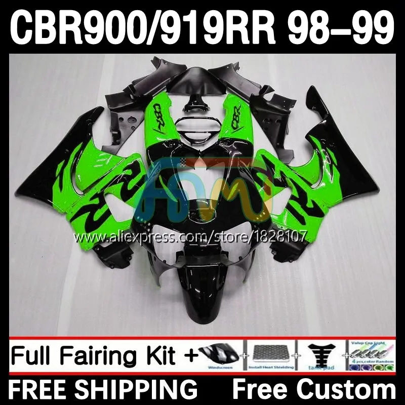 

Fairings For HONDA CBR 919RR 900RR 919 Green black CBR900 CBR919 RR 98-99 32No.22 900CC CBR900RR 98 99 CBR919RR 1998 1999 Body