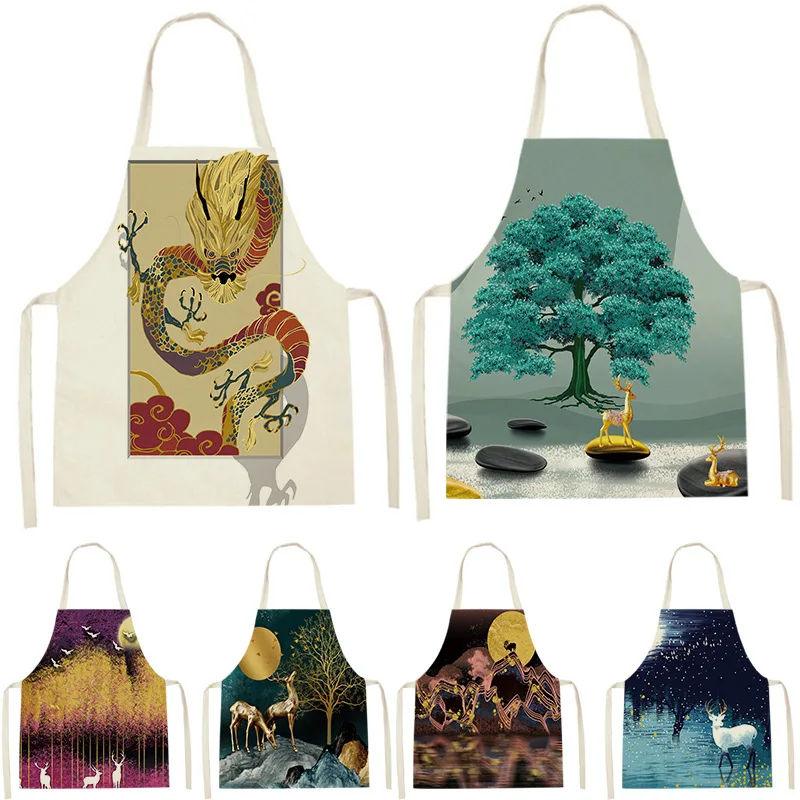 

Фартук Кухонный женский с принтом животного, 68-55 см