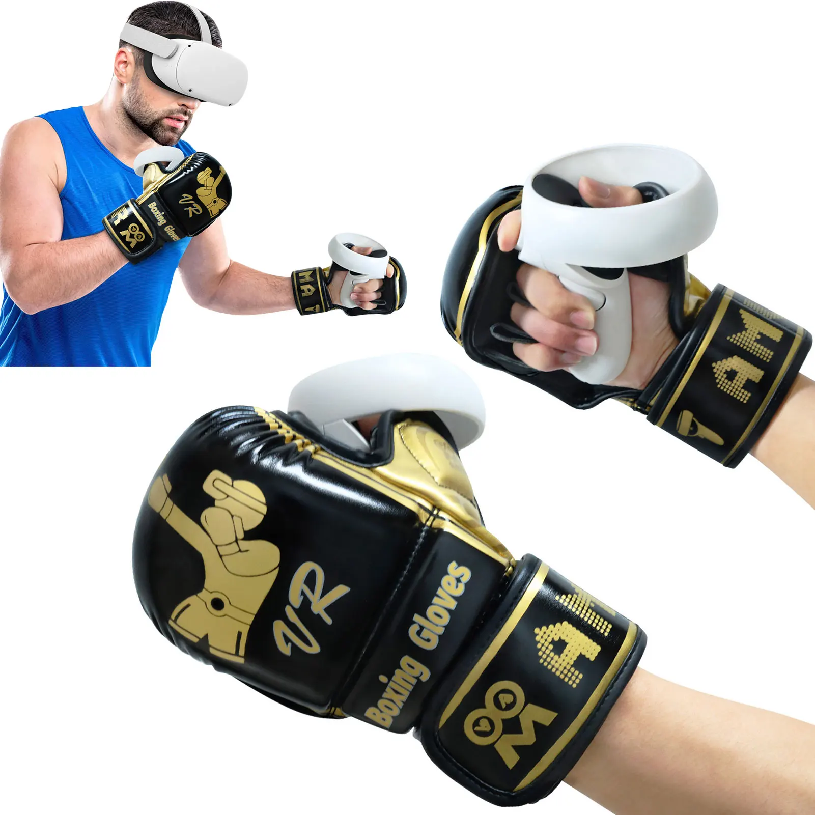

Боксерские перчатки VR Games для Quest 2/1, совместимы с сенсорными контроллерами, играя в острые драки и другими боксерскими играми VR
