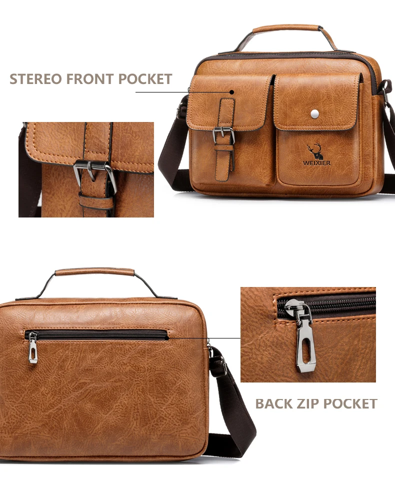 PU Leather Bag Men's Handbag Vintage Messenger Bag Men Shoulder Bags Male Briefcase Bag Casual tote bag Handbags for men  bolsas