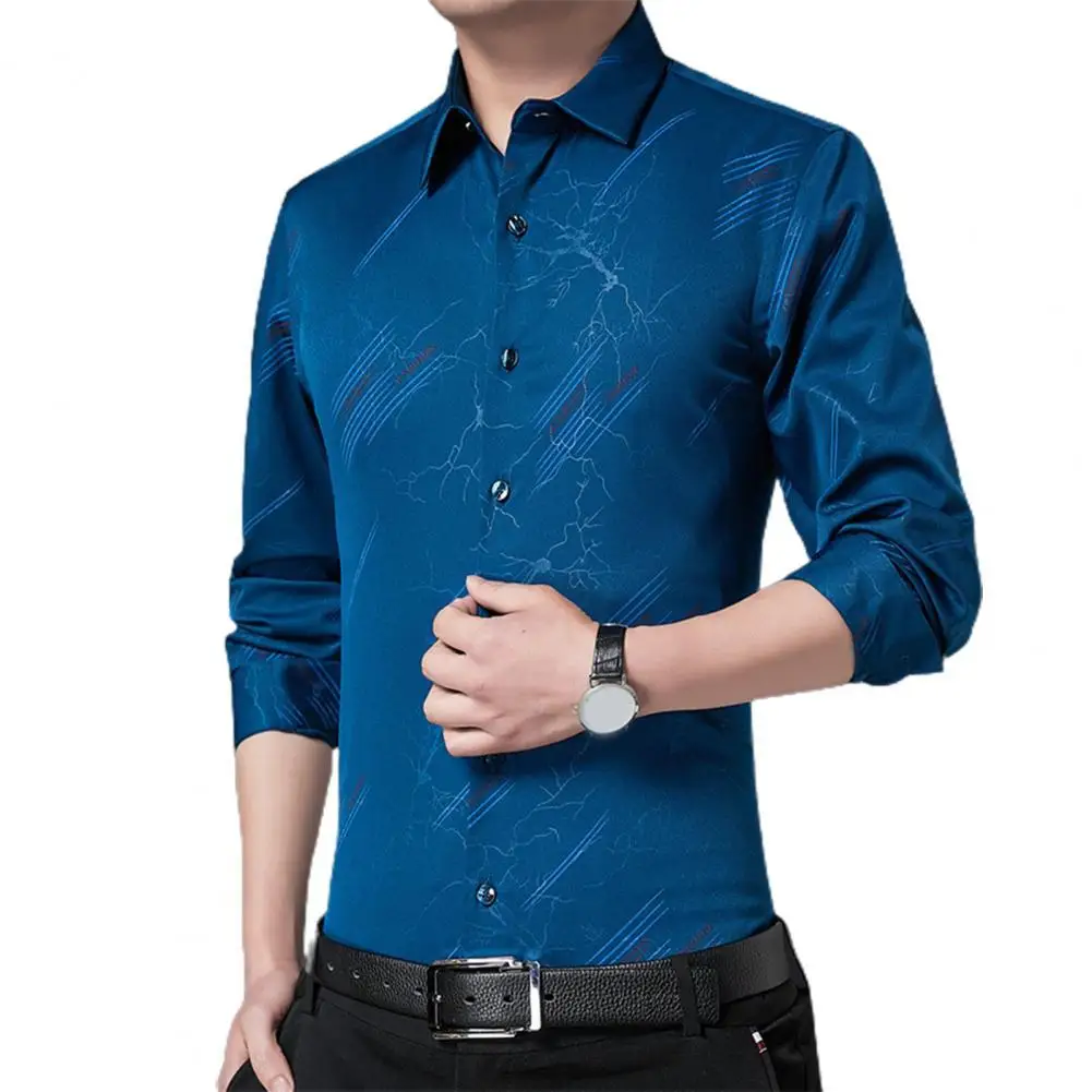 

Рубашка мужская с отложным воротником, модная деловая формальная, красивая, для встреч, офиса, весна