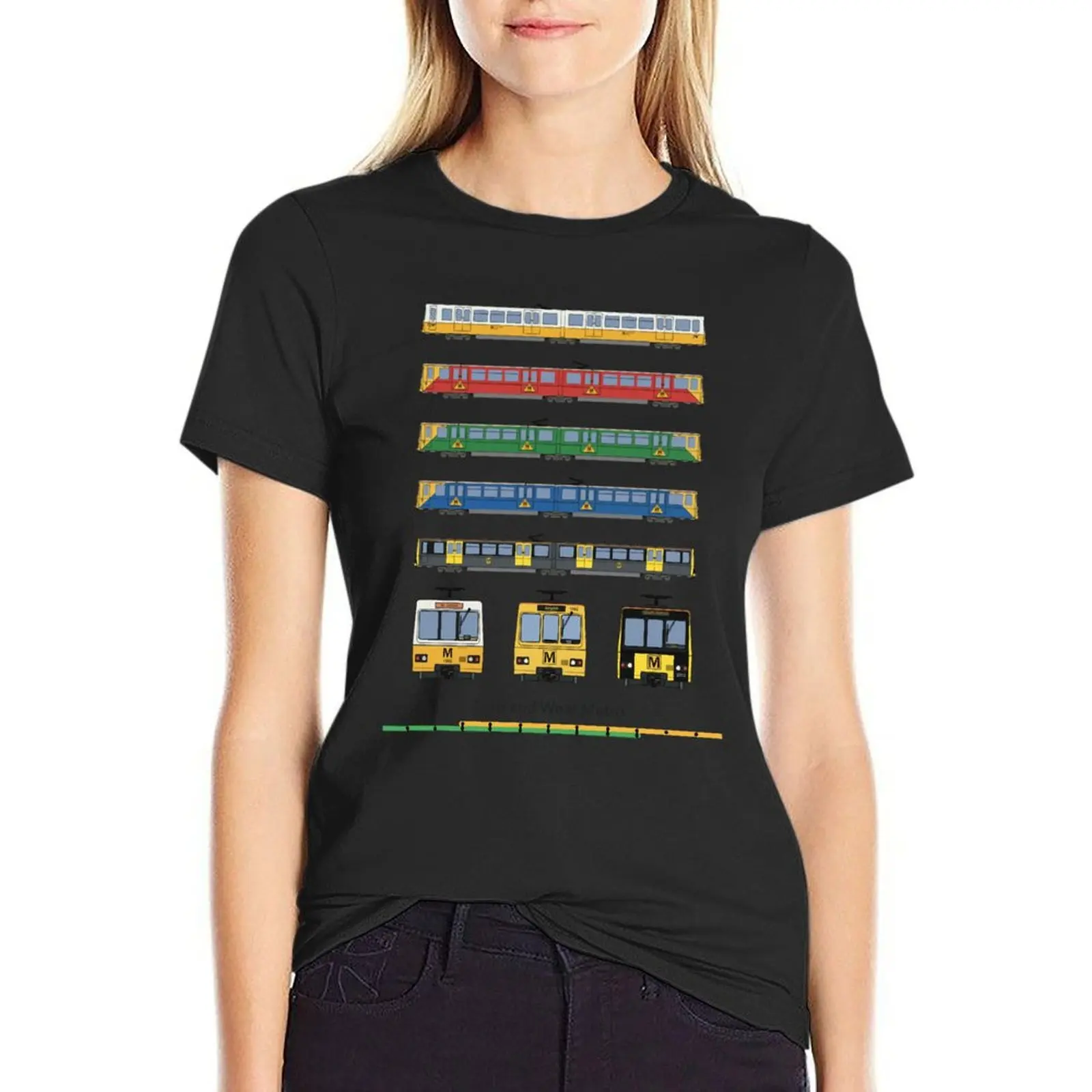Tyne and Wear Metro Liveries Футболка женская футболка с индивидуальным дизайном