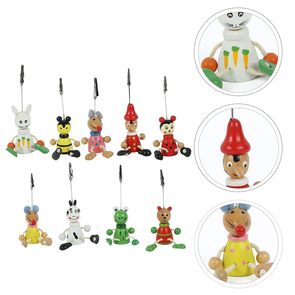 

9pcs Cartoon Desktop Memo Holder Clips Cards Clip Message Holder Photo Clips