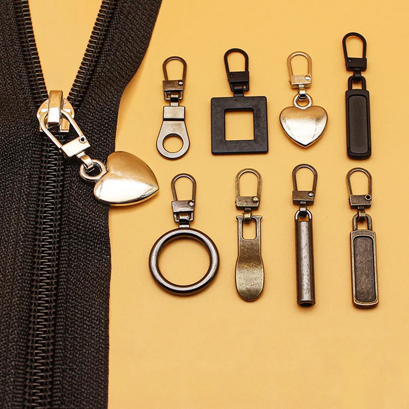 

5Pcs Detachable Zipper Slider Puller Universal Instant Repair Zipper Head for Broken Buckle Bag Suitcase Clothing Sewing Tools