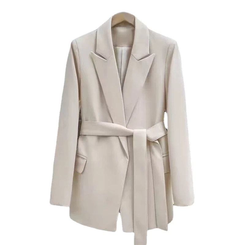 Женский элегантный пиджак на шнуровке офисные женские пальто свободный крой