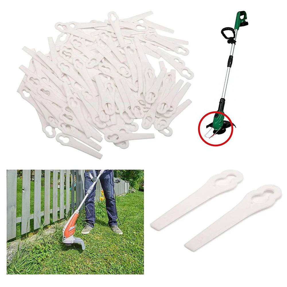 

100pcs Plastic Grass Trimmer Blades For For Einhell Cordless Lawn Mower BG-CT 18 Li RG-CT 18/1 Li GE-CT 18 Li Parkside Strimmer