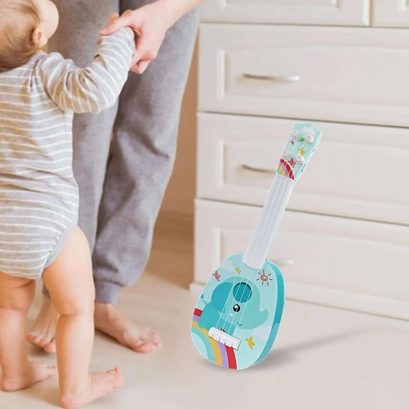Realistic Ukulele Toys Adjustable Strings for Beginner Toddlers Kids | Toy Musical Instrument