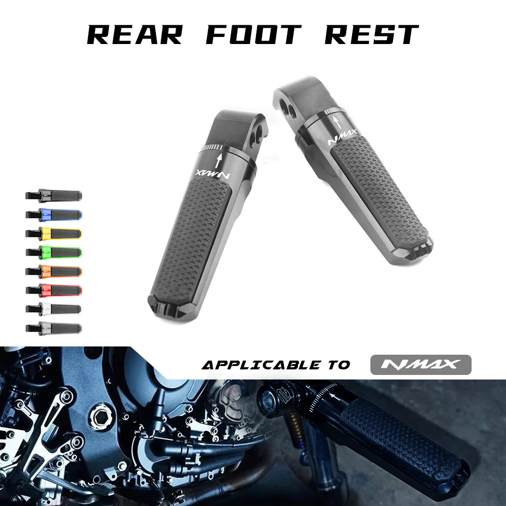 

Motorcycle CNC Rear Foot Pegs Footrest Passenger Footpegs for YAMAHA NMAX155 NMAX125 N-MAX155 N-MAX NMAX 155 125 2015-2020 2021