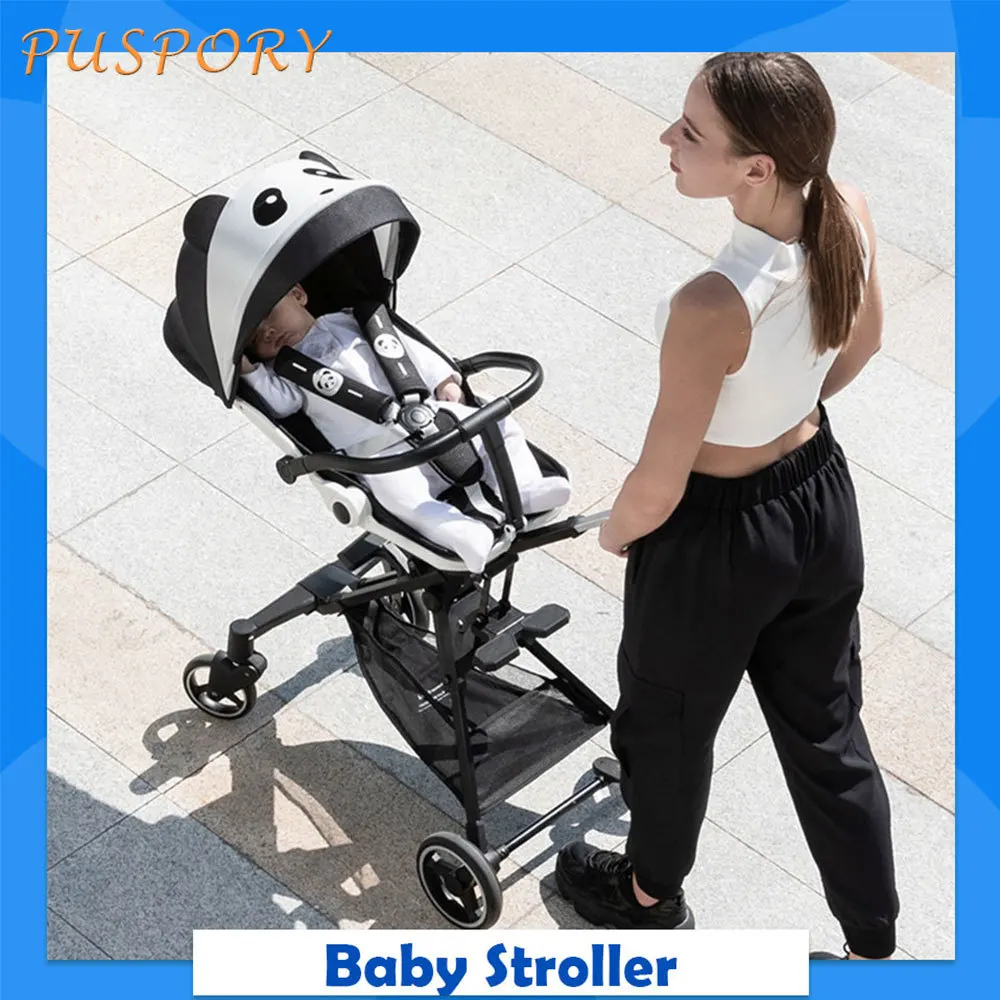 Two-way Rotation Baby Walking Artifact Walking Baby Stroller High Landscape Can Sit Lie Flat Light and Foldable Newborn Stroller