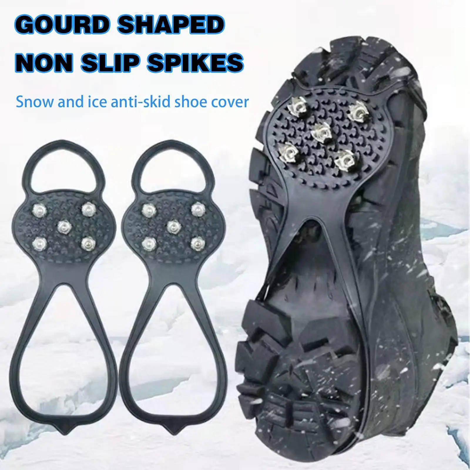 

5 Teeth Ice Gripper For Shoe Anti-skid Ice Thermo Plastic Elastomer Climbing Shoes Cover Anti-slip Spikes Grips C X0c8