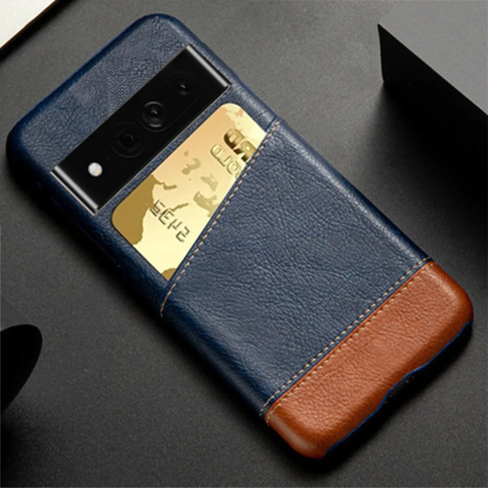 

Luxury Case For Google Pixel 7 Pro Case Mixed Splice PU Leather Card Slots Holder Cover Pixel 7 Pro Phone Funda For Pixel 6 7