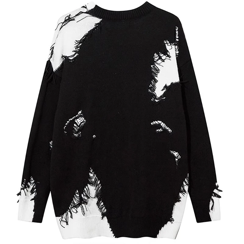 Свитер Raggedy мужская одежда трикотаж зимние свободные вязаные уродливые свитера