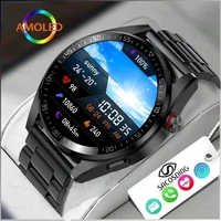 2022 new 454454 screen smart watch men always display the time bluetooth call 8g local music link tws smartwatch for huawei ios