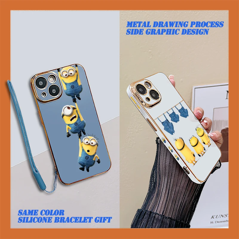 

Funny M-Minion Phone Case For Xiaomi Redmi Note 9 10 Pro 10S 9A 9AT 9i 9C 9CNFC 4G 5G Cases Soft Silicone Glossy Plated Cover