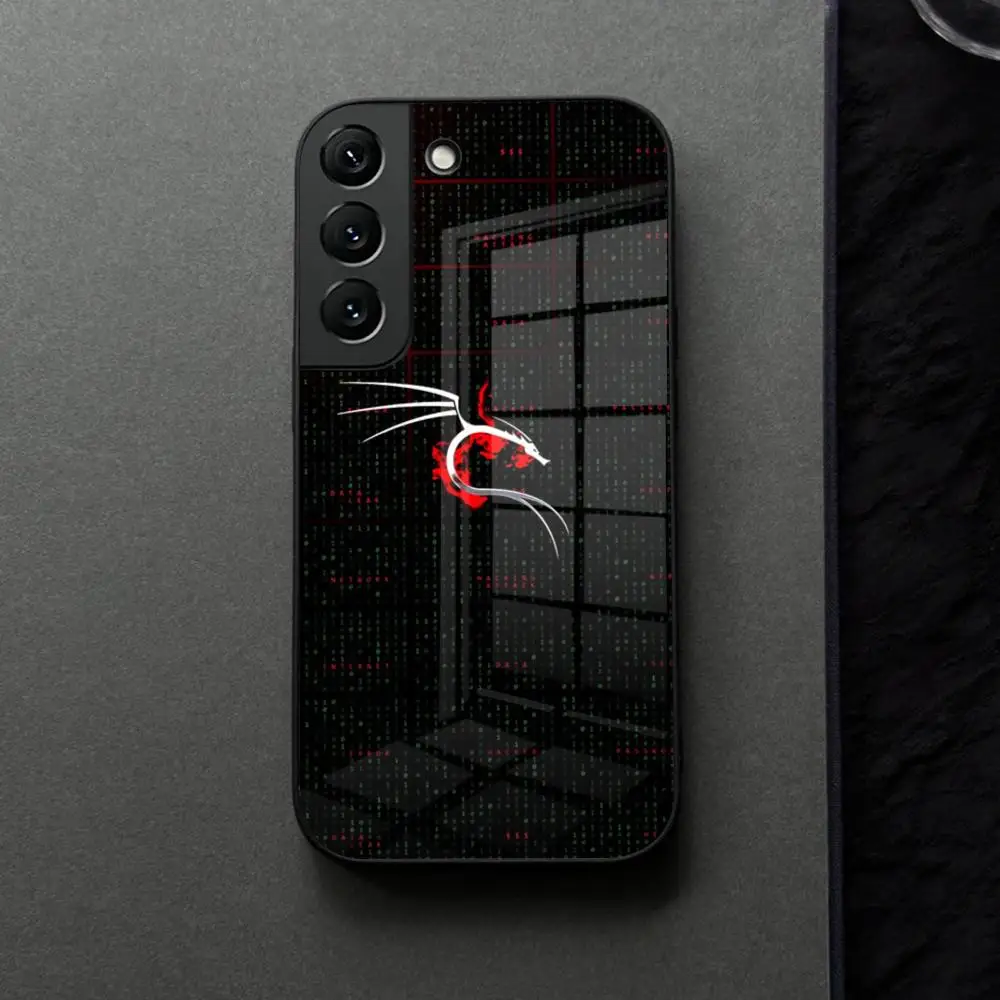 Фото Чехол для телефона Dark Dragon Kali Linux Glass для Samsung Galaxy S25 S21 S22 S20 S24 S23 Ultra Fe Plus A34 A54 A16 A24 A52 A53 M54 Coq №3