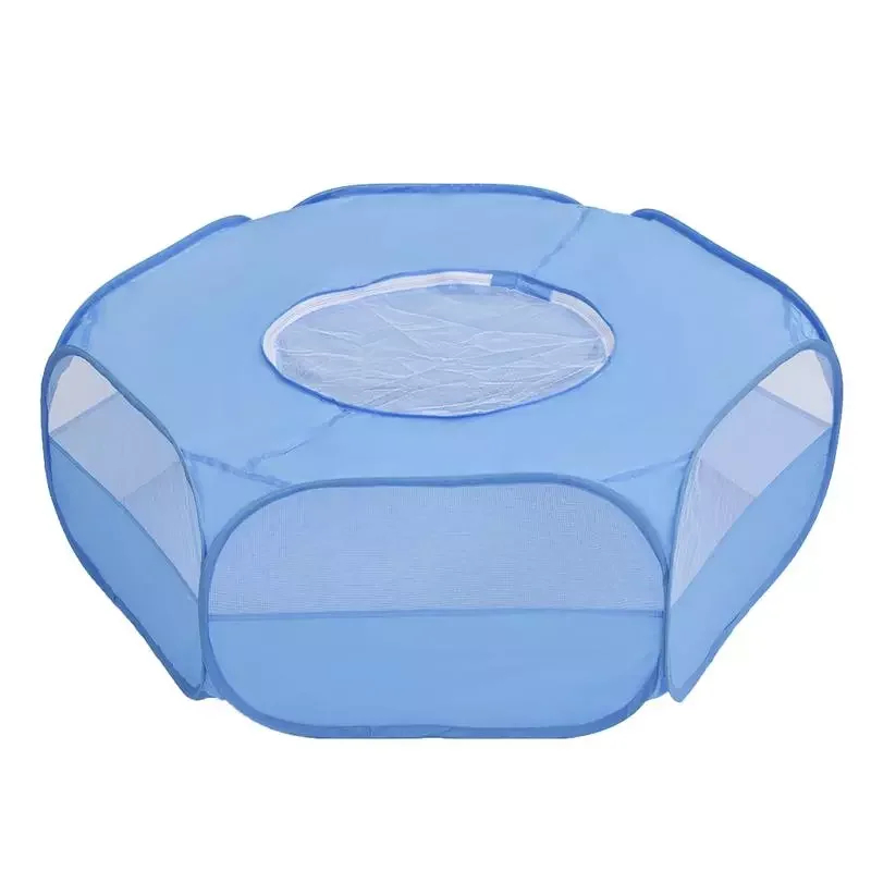 

Small Animal Playpen Breathable Pet Cage Tent Foldable Portable Exercise Pet Fence With Anti Escape Top Cover For Hamster