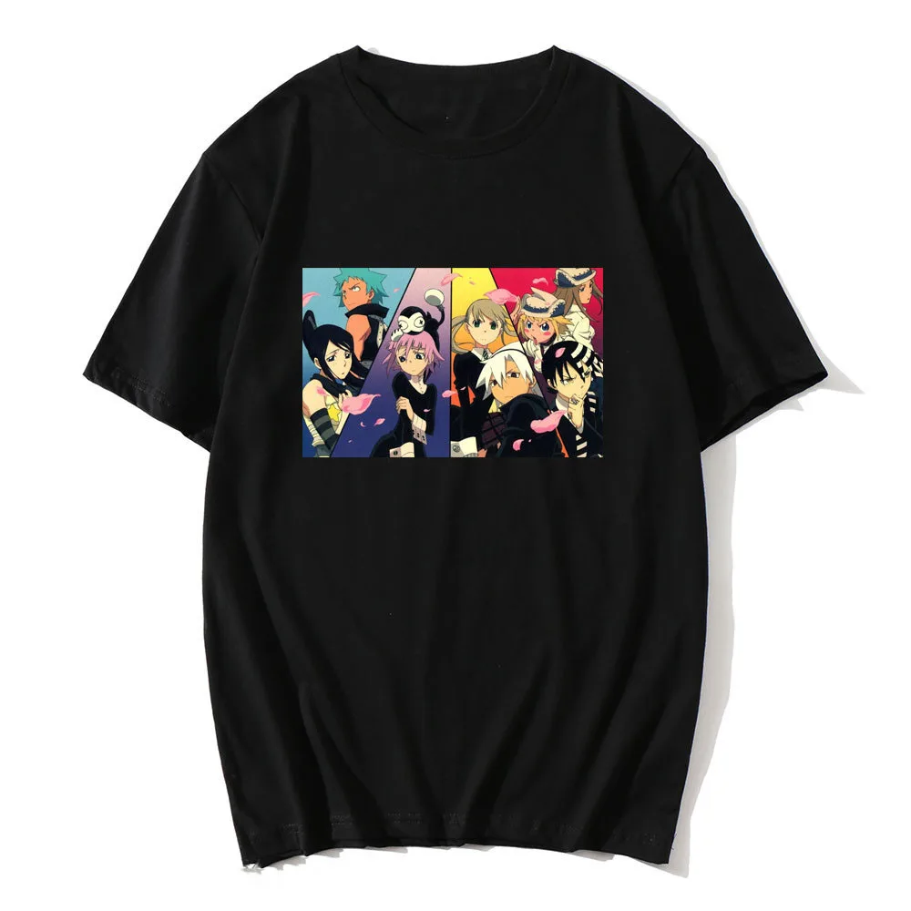 

Japan Anime Soul Eater Black Print Men Tshirt Tees Summer T Shirt Fashion Fitness Short Sleeve cotton T-Shirt Casual Streetwear