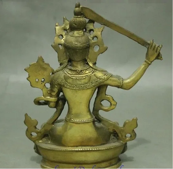 Тибетский буддийский храм латунное сиденье лотос Веншу Манджушри статуя богини