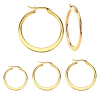 luxusteel 15mm25mm35mm stainless steel hoop earring silver color round basket shape earring fashion jewelry for womengirl