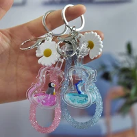 into the oil keychain acrylic keychains women violin cartoon creative small daisies bag pendant personality fashion jewelry