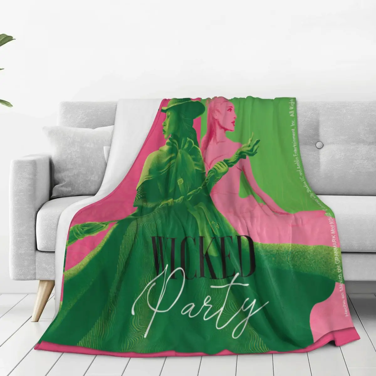 Теплое мягкое одеяло для путешествий в самолете Wicked Elphaba &amp Glinda тональное