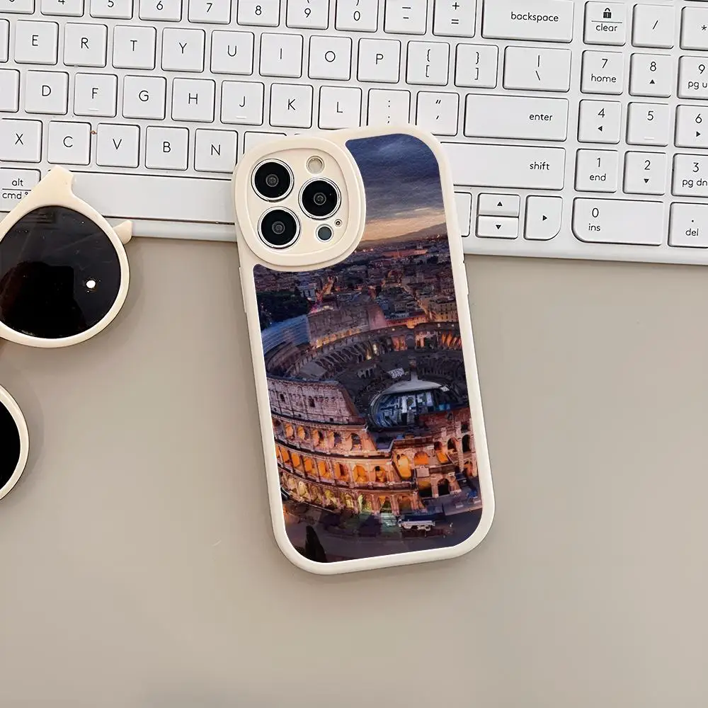 1 шт. чехол для телефона Colosseum R-Rome Италия MAISTO из овечьей кожи Iphone 16 15 14 13 11 12 Pro Max Xr X Xs