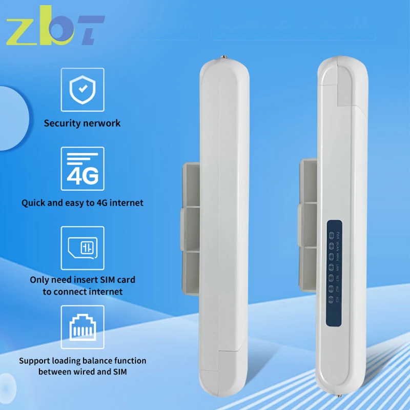 ZBT наружный 4G Роутер с двумя SIM-картами 300 Мбит/с стандартный модем 2 WiFi Openwrt Wi-Fi