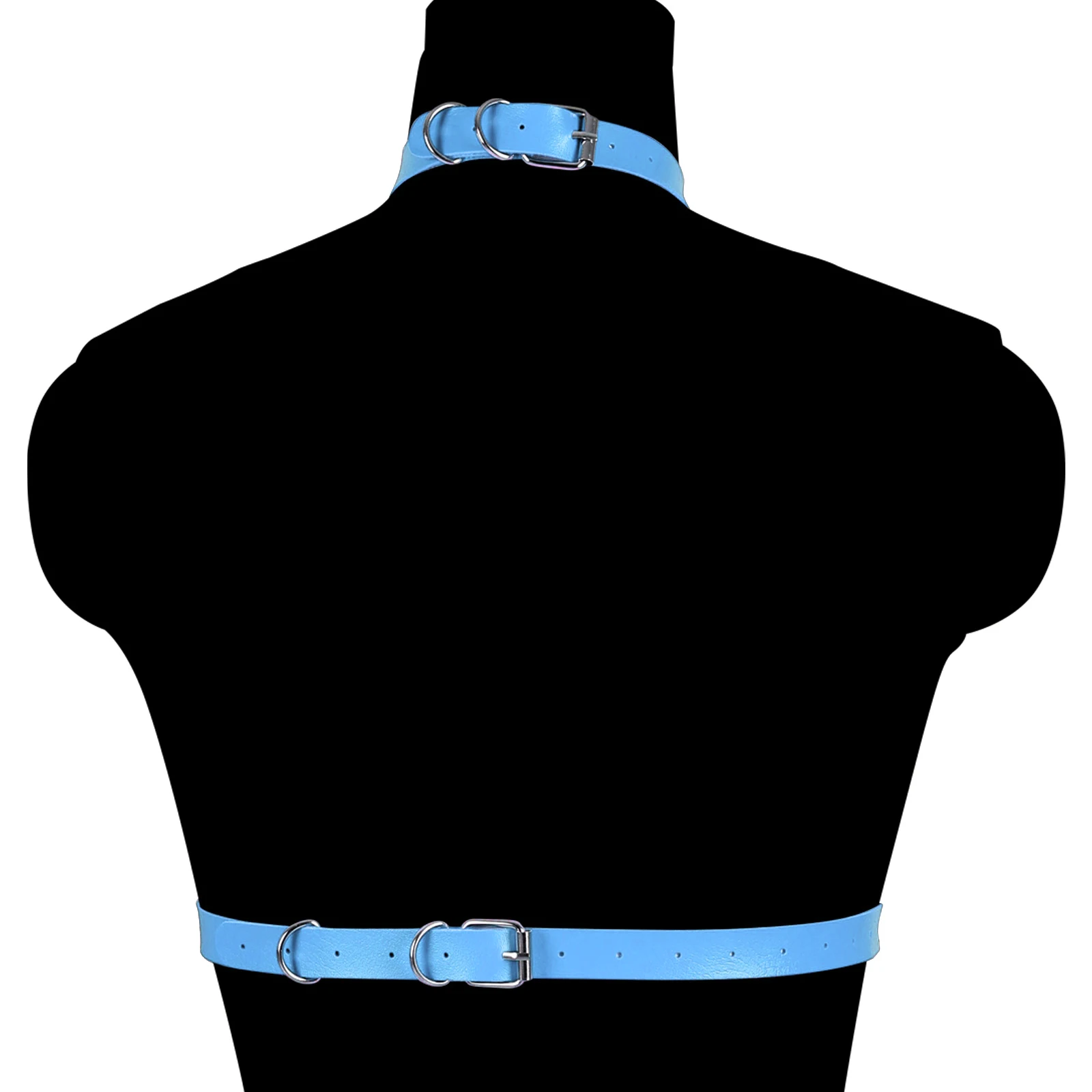 Goth Clothing Sexy Lingerie BDSM Red PU Leather Body Chain Harness Bralette Garter Belt Cage Bra Erotic Pole Dance Rave Wear