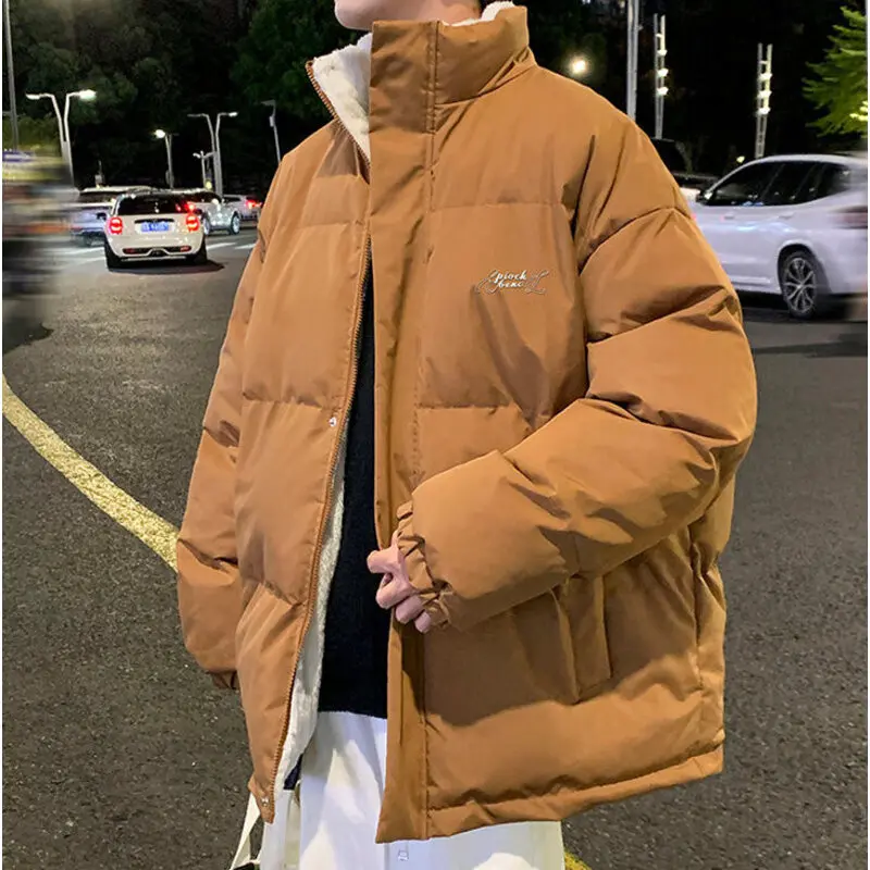 

Парка мужская зимняя с флисовой подкладкой, утепленная куртка оверсайз в Корейском стиле, повседневная верхняя одежда в стиле Харадзюку, пальто в стиле хип-хоп
