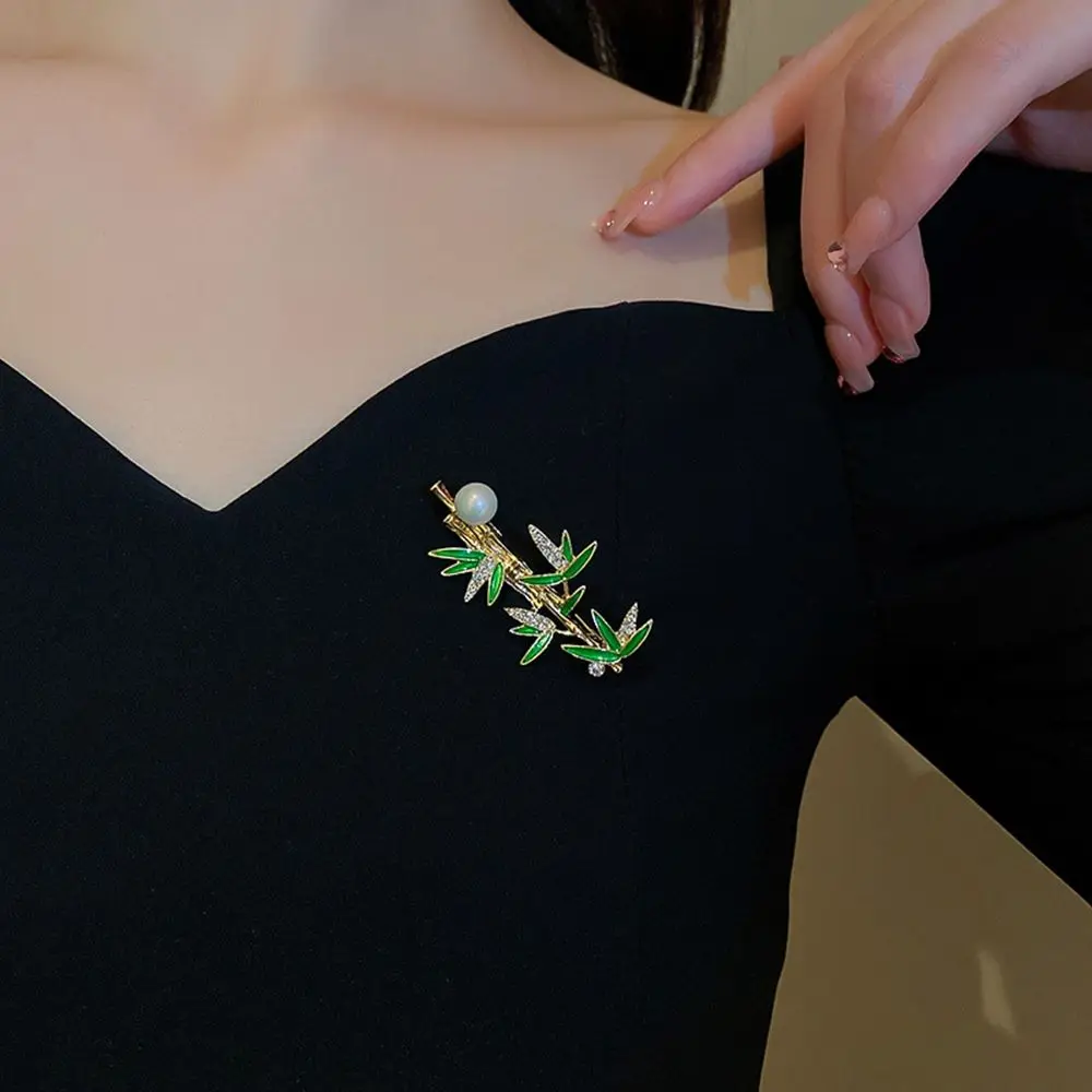 Винтажные Броши с жемчугом элегантные модные булавки для воротника листьями