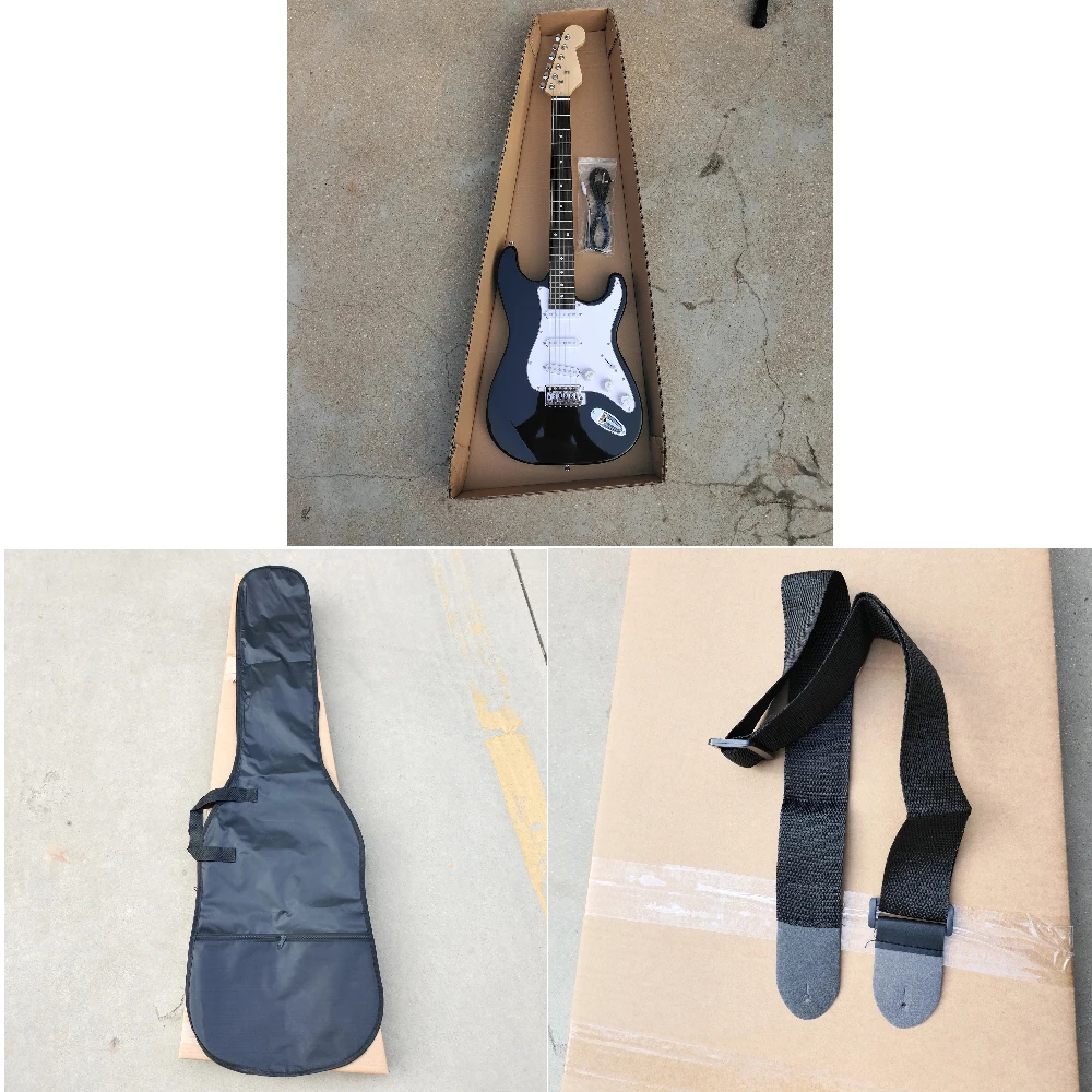 

2023 new arrival 6 strings black color electric guitar beginner guitar student guitar for sale free shipping