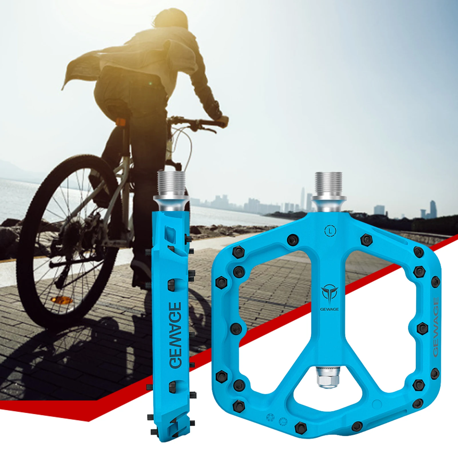 

Bicycle Pedals Bike Ultralight Seal Bearings Cycling Nylon Road BMX Mountain Bike Pedals Flat Platform Bicycle Parts Accessories