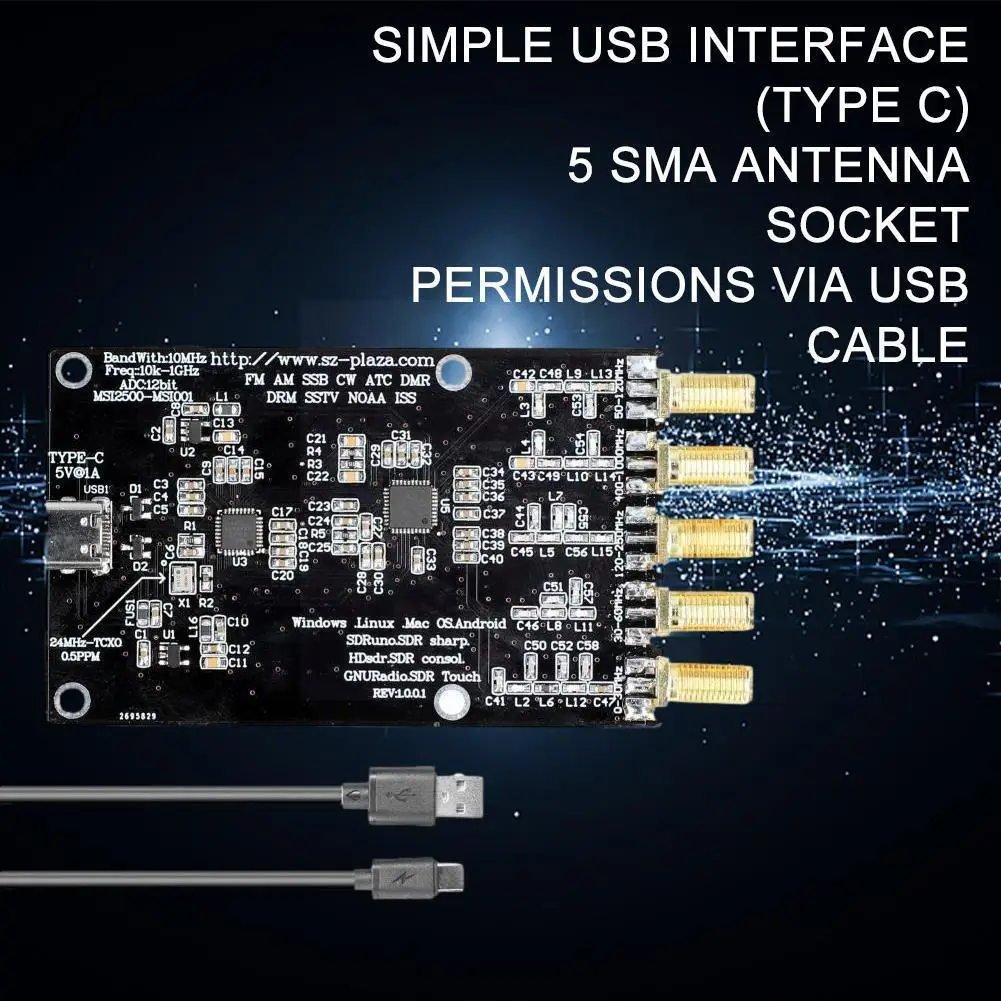 

RSP1 Msi2500 Msi001 Simplified SDR Reciver 10kHz-1GHz Accessories DIY Moudle Amateur Circuit Radio Receiving Electronic F5Z7
