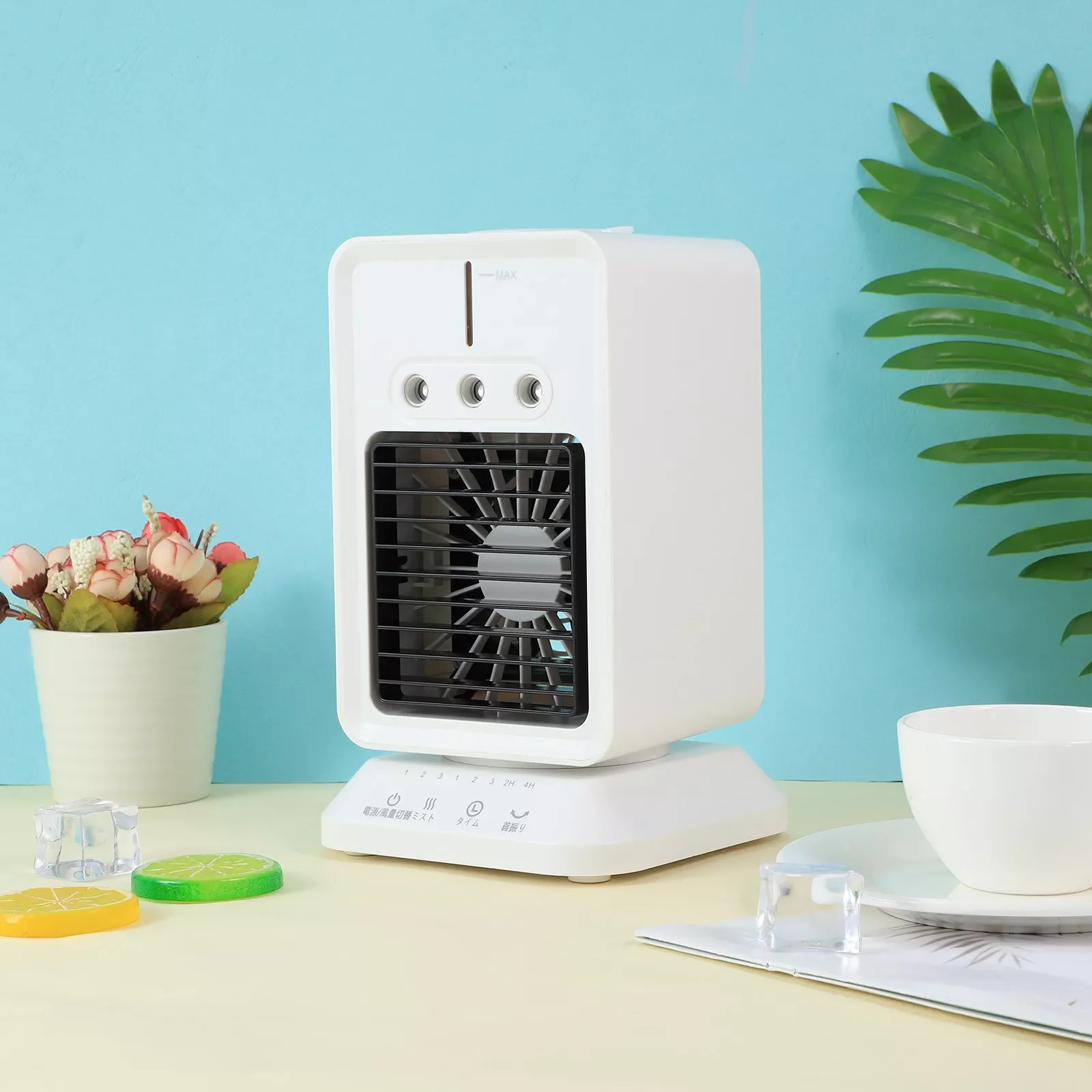

NEW2023 Oscillating Desk Fan Humidification Deskto Air Mini USB And Purification Refrigeration Fan Cooler Air Conditioner Batter