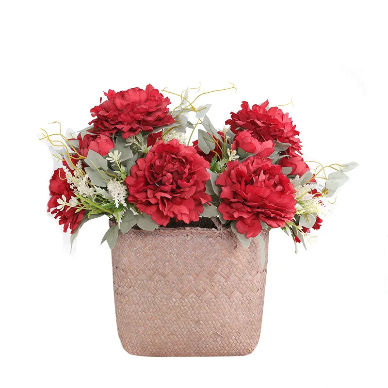 

Artificial Flowers 48cm 12 Head Overlord Peony Bouquet Nordic Living Room Home Decoration Bar Opening Party Decoration