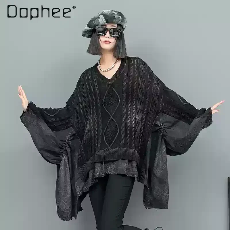 Женский вязаный свитер с оборками Do Old свободный винтажный пуловер оверсайз