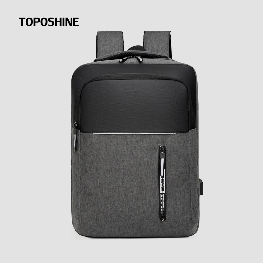 

Школьный ранец Toposhine в стиле пэчворк с USB-зарядкой, мужской деловой дорожный рюкзак для ноутбука 15,6 дюйма, деловые повседневные школьные сумки
