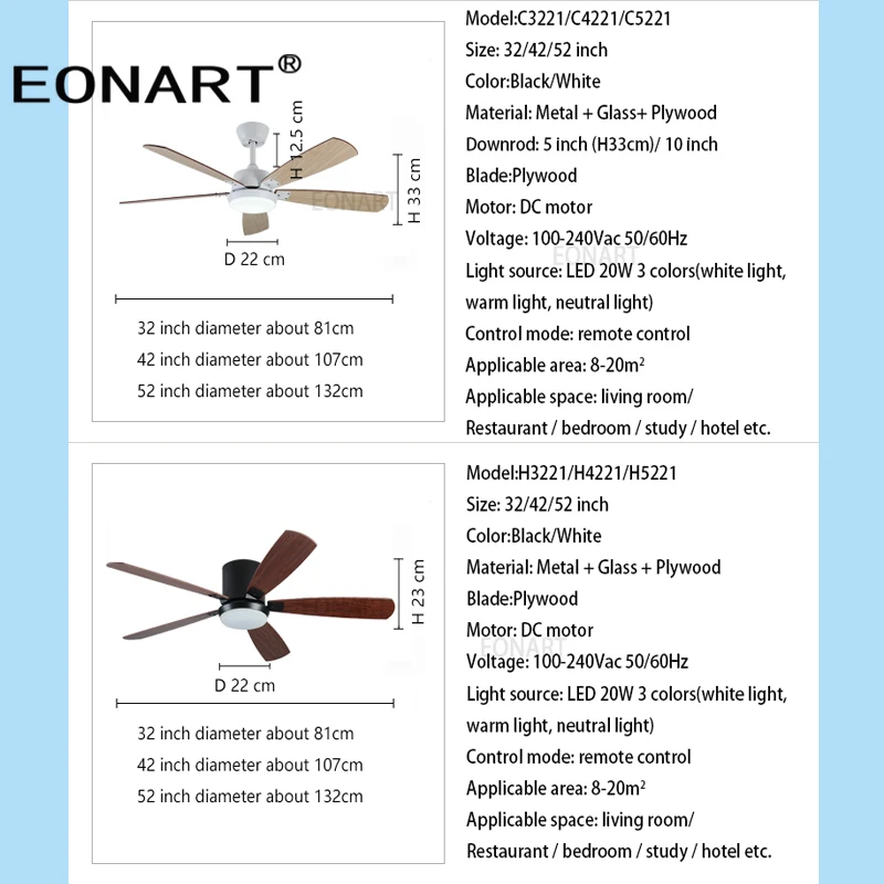 Потолочный вентилятор модная Светодиодная лампа для низкого пола 42 дюйма