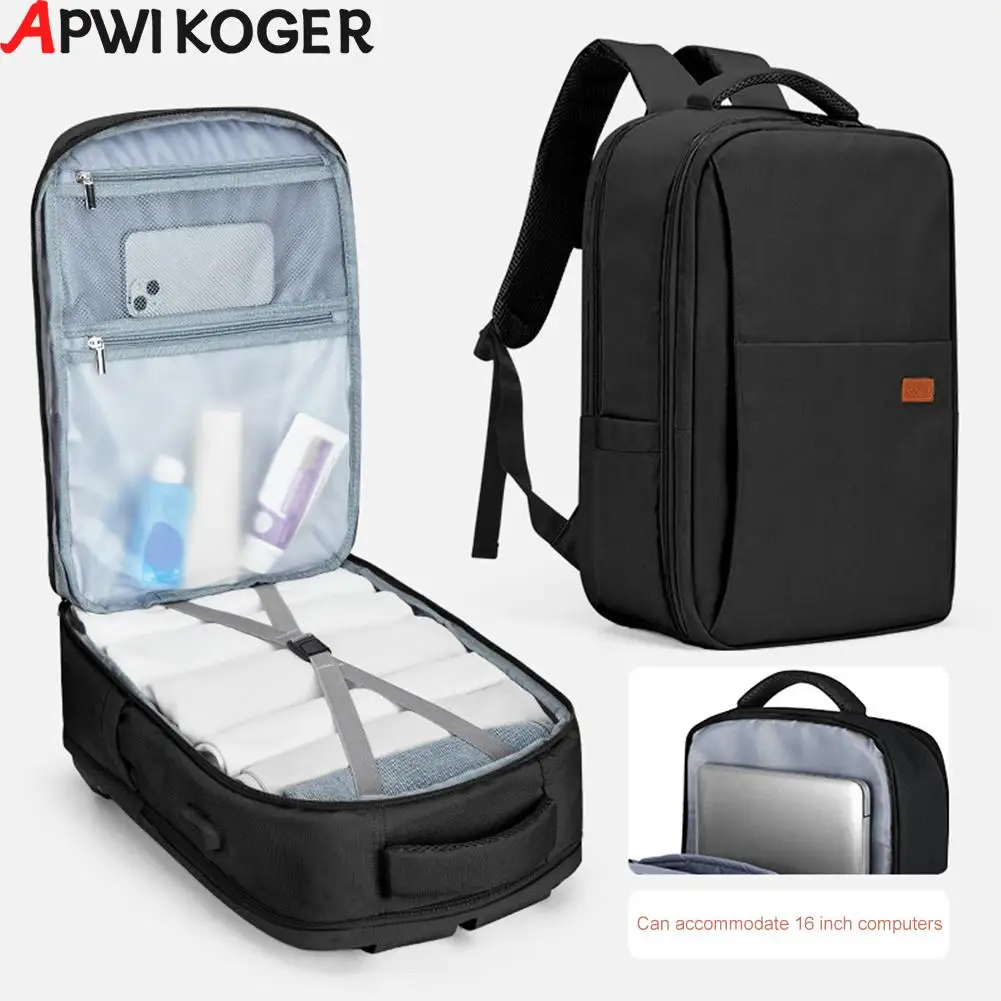 

24L Expandable USBTravel Backpacks, Flight Approved Carry on Bags for Airplanes,Water Resistant Durable 17-inch backpack men