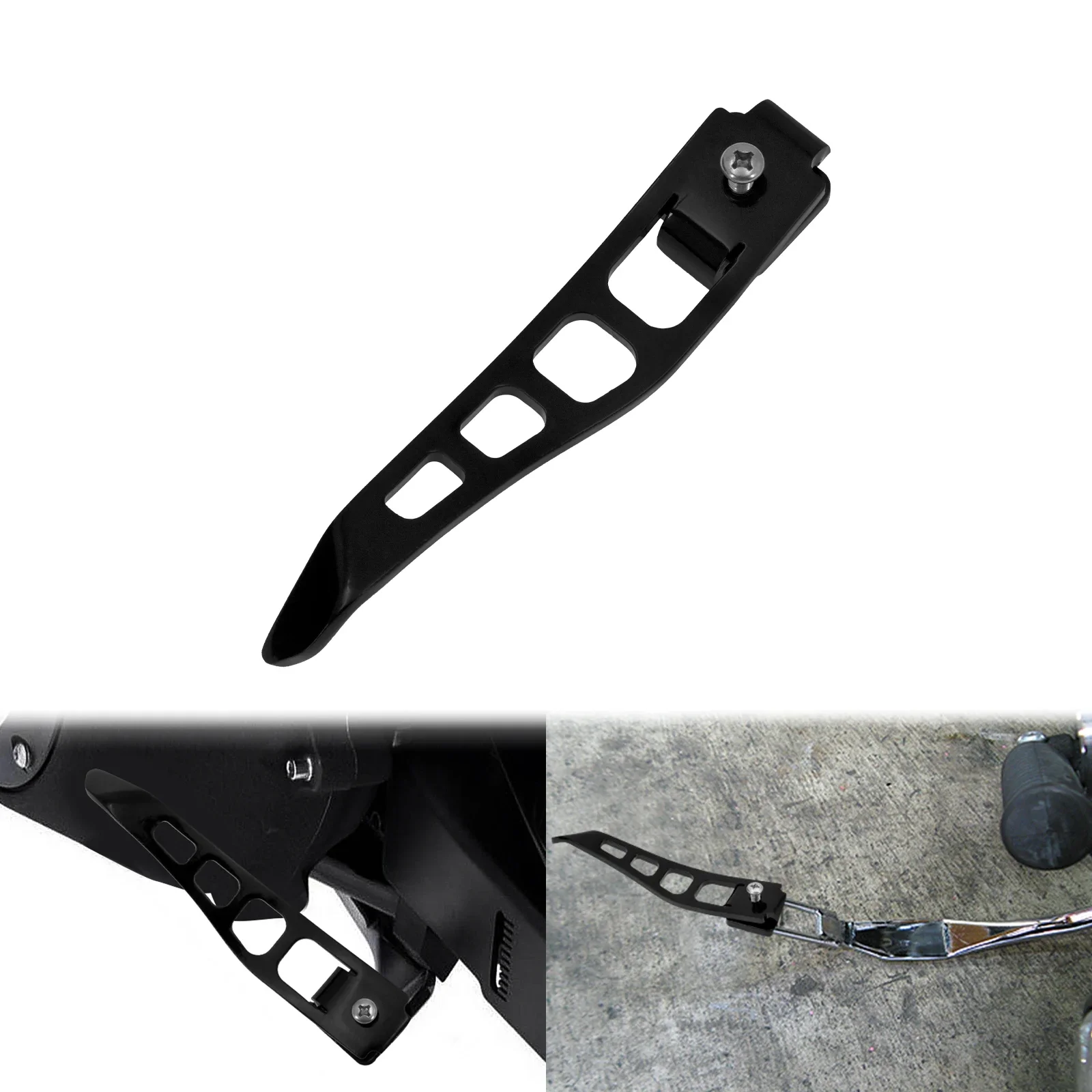 

Подставка для мотоцикла, комплект удлинителя подставки для ножной педали, черный/хромированный для Harley Dyna Low Rider Street Bob FXDB Fat Bob FXDF