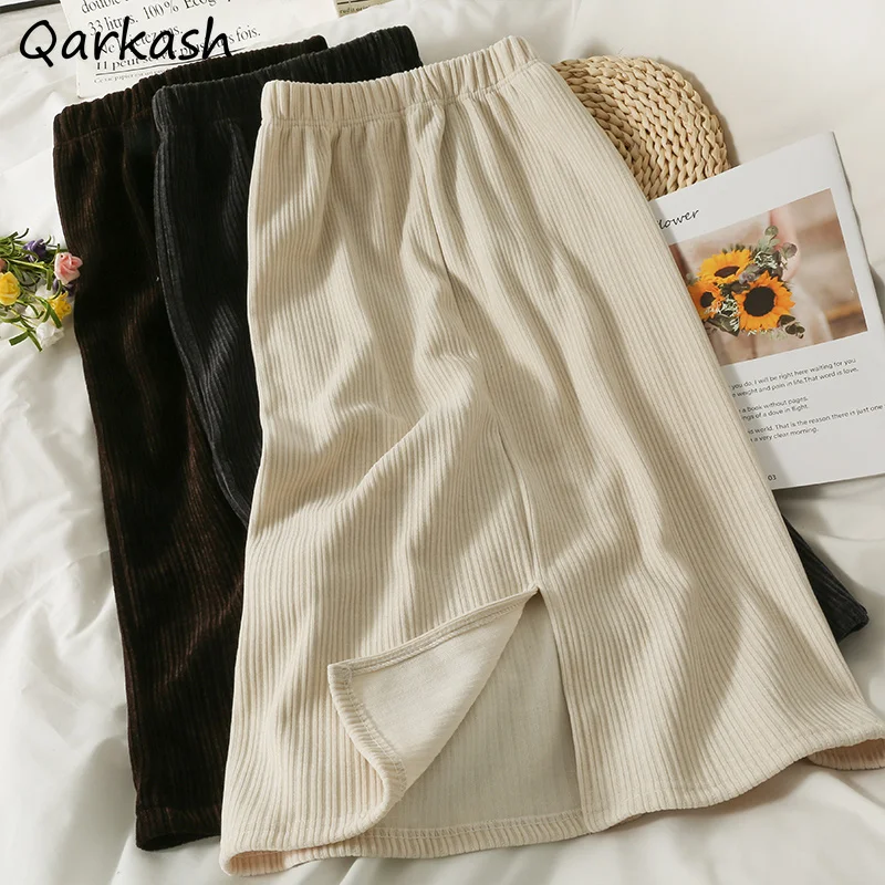 

Skirts Women Vintage A-line Prevalent Korean Style Female Pure Minimalist Student Holiday All-match Stylish Classic Basic Bottom