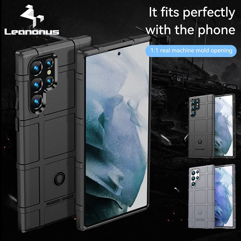 

for Samsung Galaxy S22 Ultra Plus Cases Military Shockproof Armor Phone Case Soft Silicone Sturdy Solid Back Cover Capa