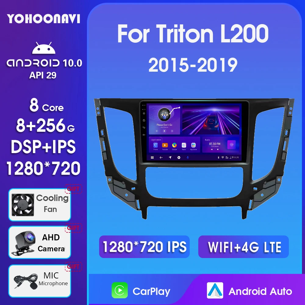 

2 DIN Android 10 Car Multimedia Player For Mitsubishi Triton L200 2015-2019 Car Radio Stereo Receiver Navigator GPS Android Auto