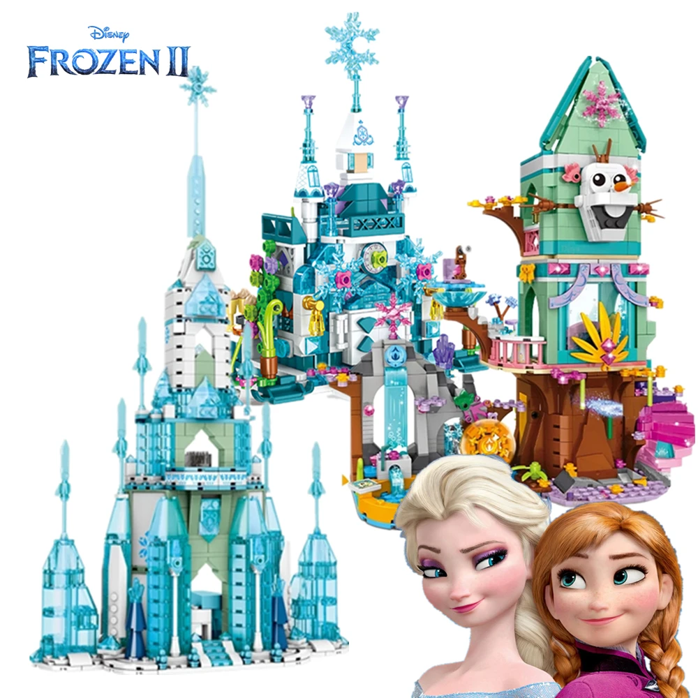 

Disney Frozen Elsa Olaf Anna Ice Snow Castle Princess House StreetView Building Blocks Bricks Movie Model Kid Toy Children Gift