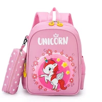 2022 new girls school bag children pink purple printing waterproof backpack unicorn kindergarten cute baby children schoolbags