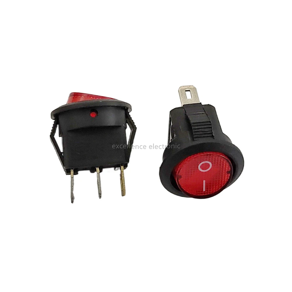 

2/5/10 шт. круглый кулисный переключатель 16 мм 2 контакта 2 положения ВКЛ-ВЫКЛ SPST 3A/250 В 6A/125 В 3-контактный красный со светодиодом для замены дома своими руками