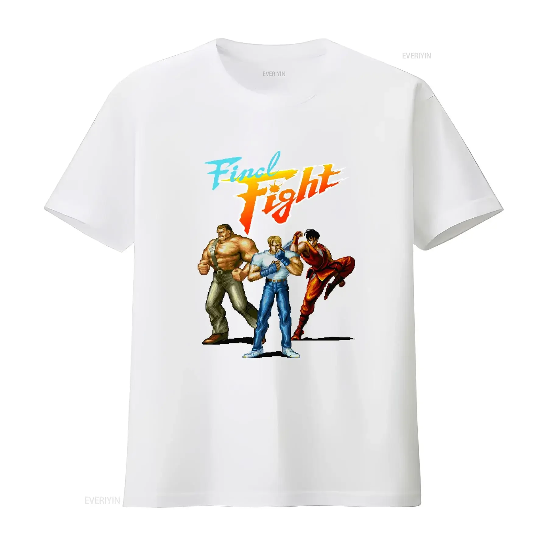 Фото Винтажная футболка унисекс с принтом обложки игры Final Fight для SNES Arcade, стильная, удобная, повседневная, модная №3